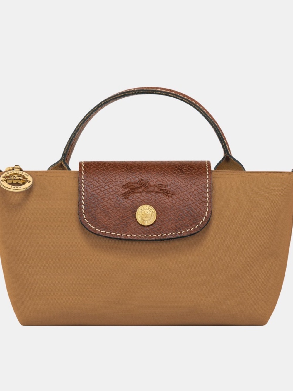 Longchamp Mini Top-Handle Bag in Tan and Brown